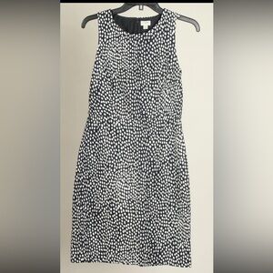 J. Crew Dress Women’s 4 Navy Blue White Polka Dot A Line Sleeveless Lined
